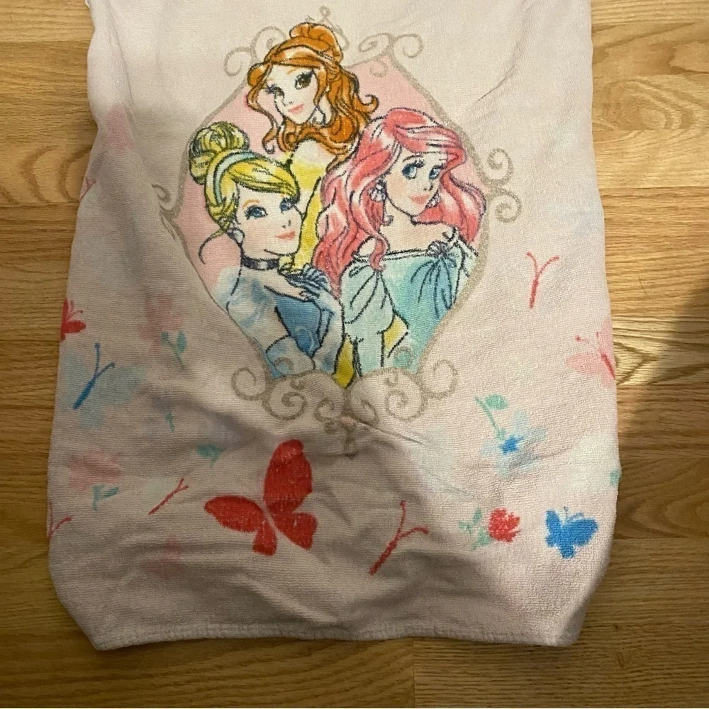 Disney Princess Hooded Bath Towel Cinderella Belle Ariel Little Mermaid Beauty